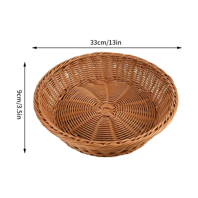 Runder Rattan Korb – Rustikales Design mit Holzgriff