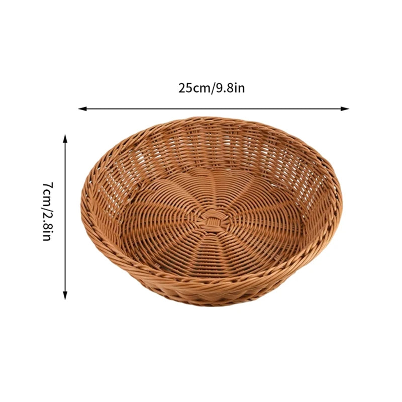 Runder Rattan Korb – Rustikales Design mit Holzgriff