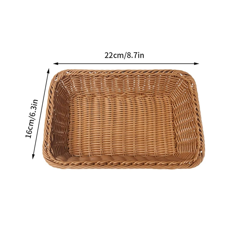 Runder Rattan Korb – Rustikales Design mit Holzgriff