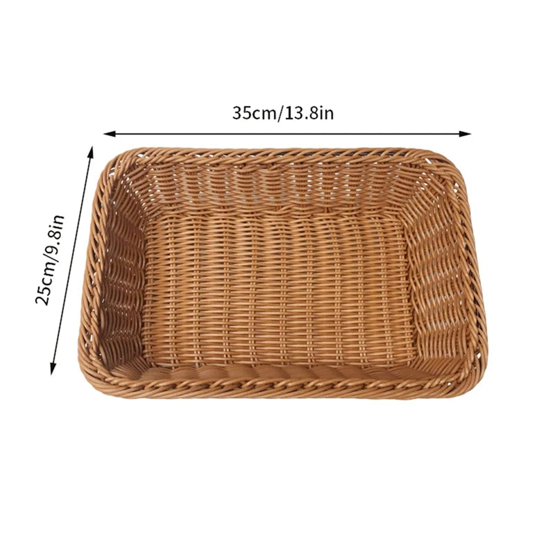 Runder Rattan Korb – Rustikales Design mit Holzgriff