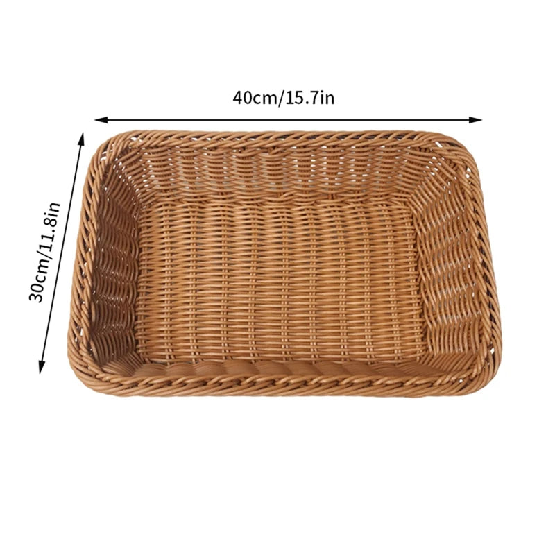 Runder Rattan Korb – Rustikales Design mit Holzgriff