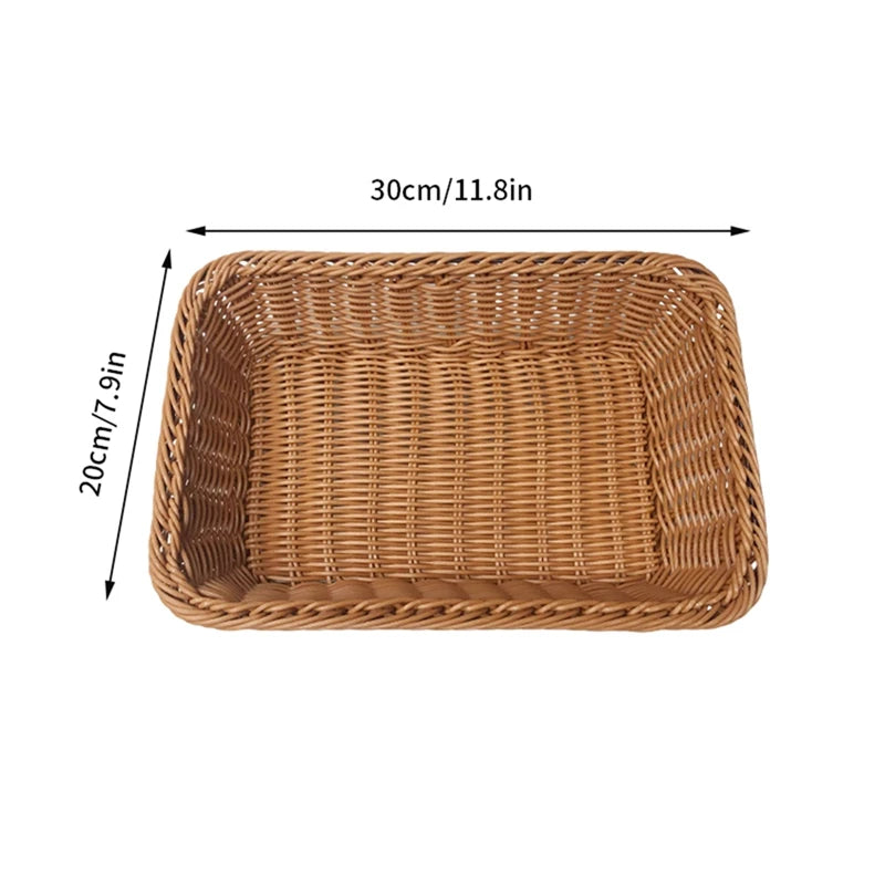 Runder Rattan Korb – Rustikales Design mit Holzgriff