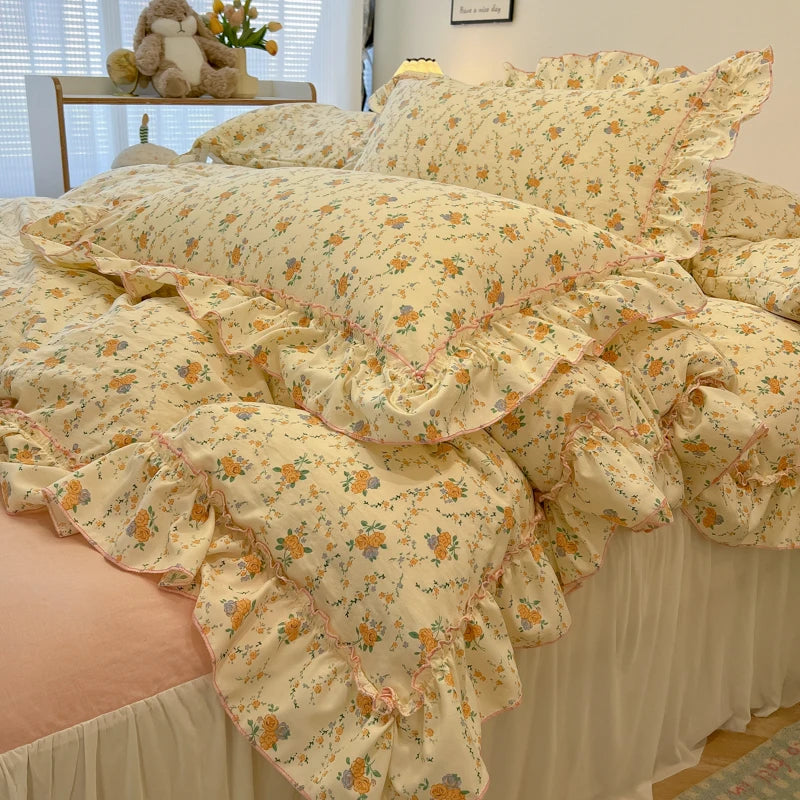 Rüschen Bettwäsche koreanisch Baumwolle in Stil 17, Grösse 150x200 cm
