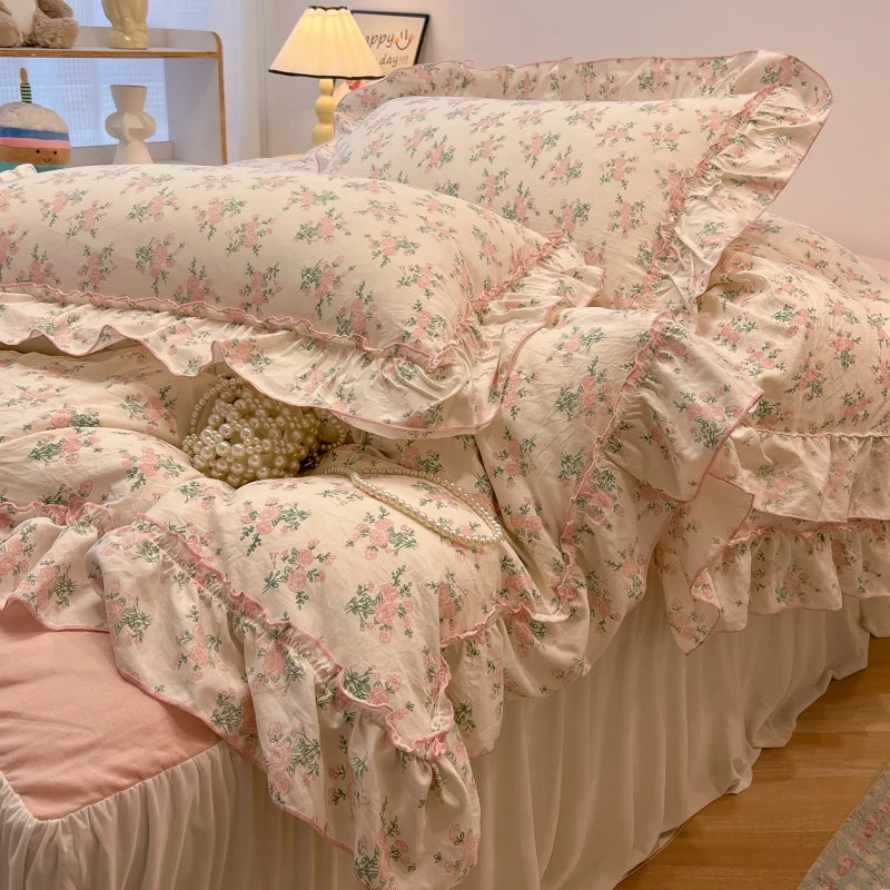 Rüschen Bettwäsche aus koreanischer Baumwolle in Stil 17, Grösse 200x230 cm