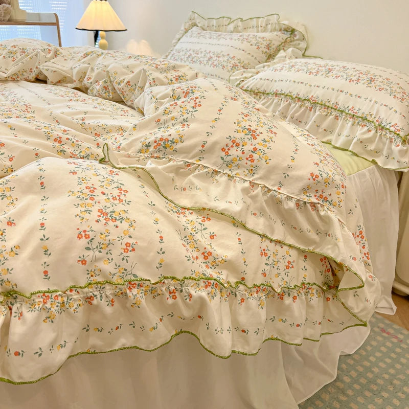 Koreanische Rüschen Bettwäsche aus Baumwolle, Farbe: Stil 10, Grösse: 150x200 cm