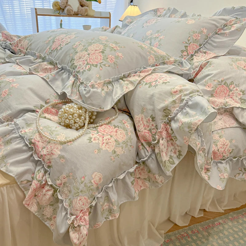 Rüschen Bettwäsche in koreanischem Stil aus Baumwolle, Farbe: Stil 10, Grösse: 150x200 cm