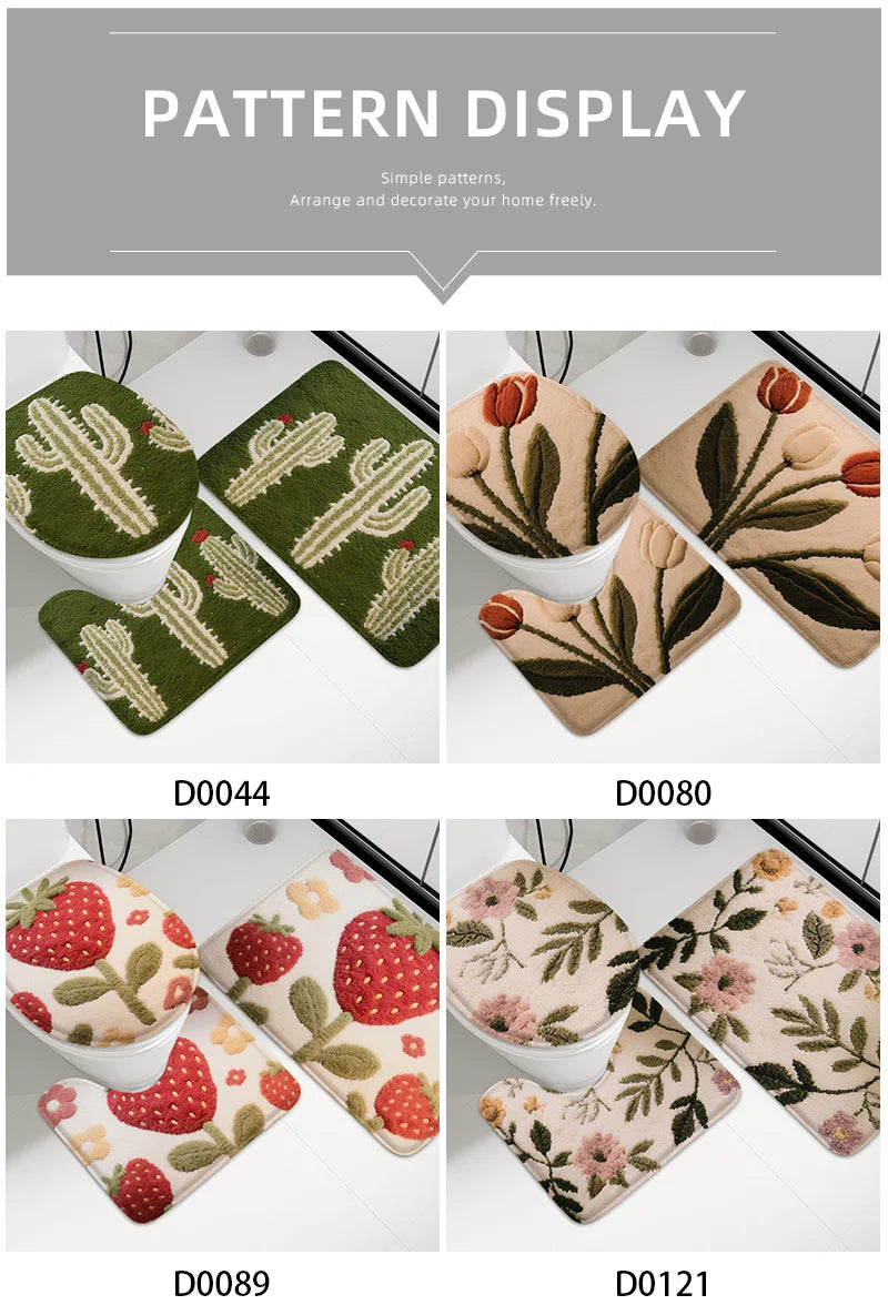 Rutschfeste Badematte – Modernes Flanell-Design – Badezimmer-Set