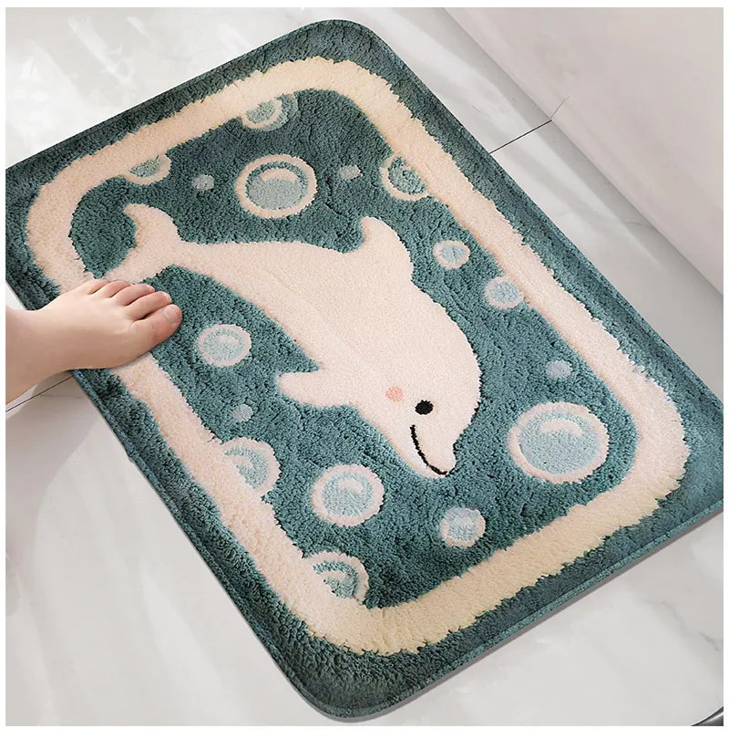 Rutschfeste Badezimmermatte – Modernes Delfinmuster – 40x60cm