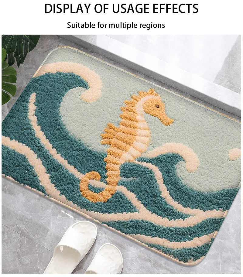 Rutschfeste Badezimmermatte – Modernes Delfinmuster – 40x60cm