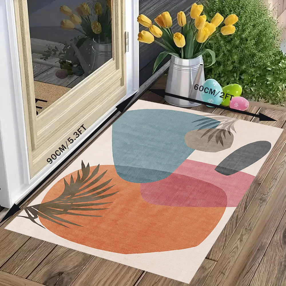 Mehrfarbige, rutschfeste Blumen-Küchenmatte aus PVC für Küche, Grösse 50x160CM