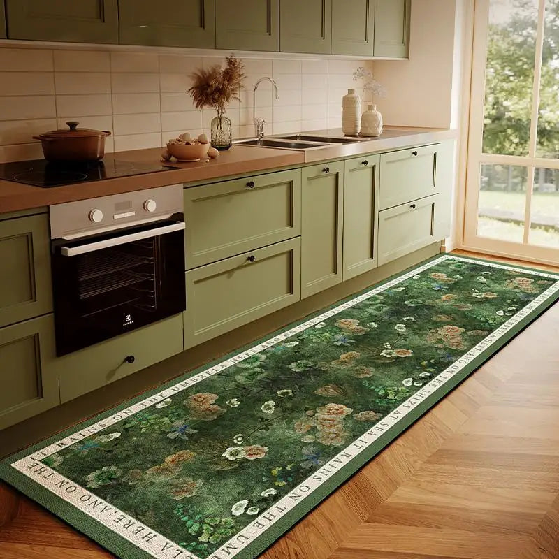 Mehrfarbige Blumen-Küchenmatte aus PVC-Diatomit, rutschfest, Grösse: 40x120CM