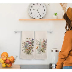 Vintage Blumen Küchentücher – Weiches Polyester, 24x16