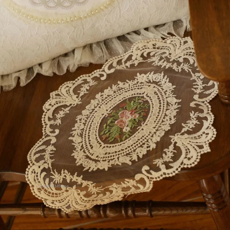 Runde Spitzentischdecke – Moderner Stil – 43x30cm