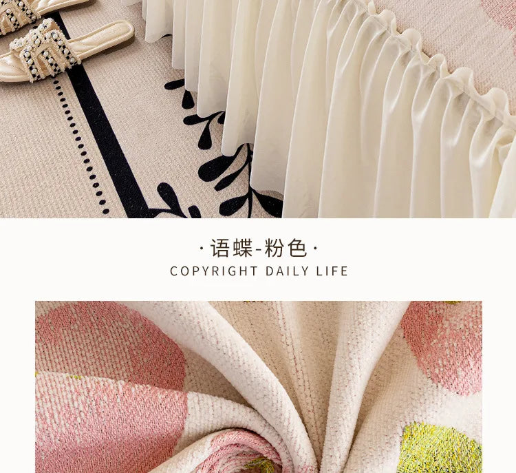 Sofaüberwurf – Florales Chenille – Anti-Rutsch 180x180cm