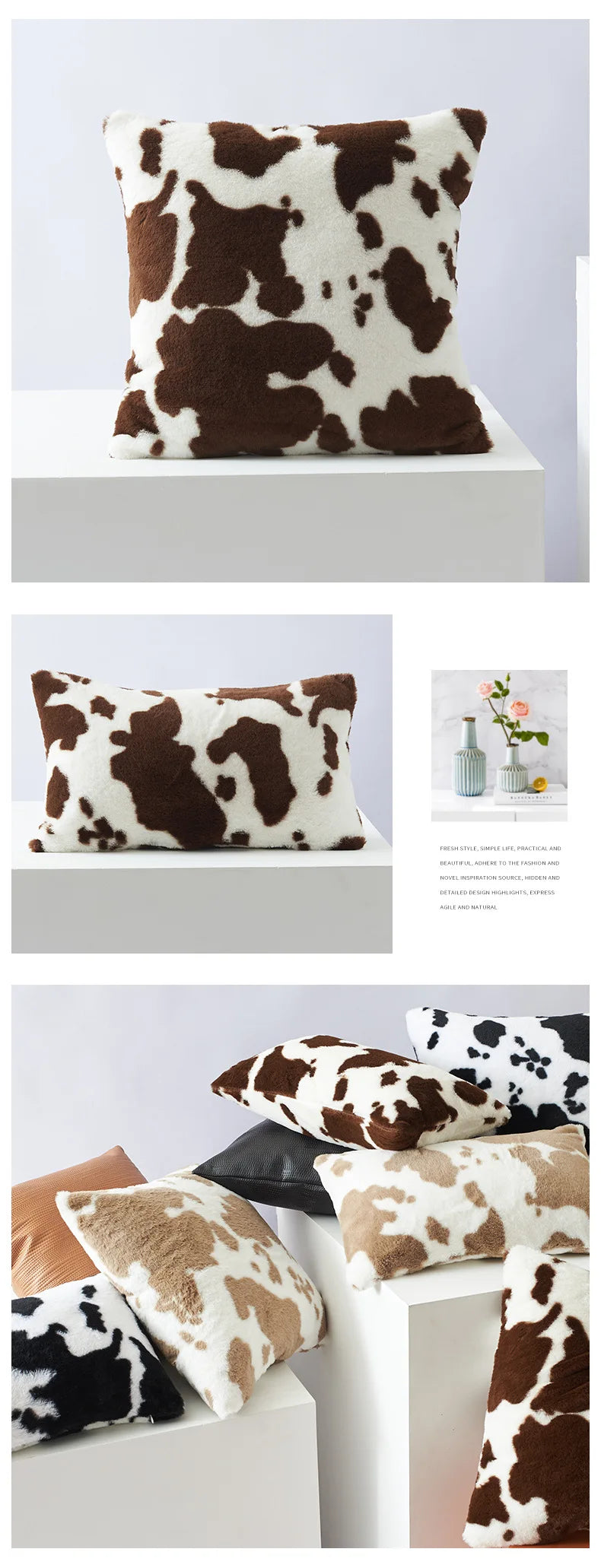 Kissenbezug Kuhmuster Multicolor – Jacquard Polyester – 50x50CM