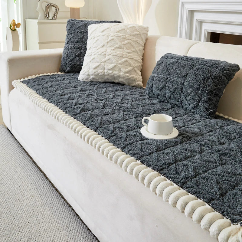 Plüsch Sofa Kissen – Baumwolle Uni – Verschiedene Grössen