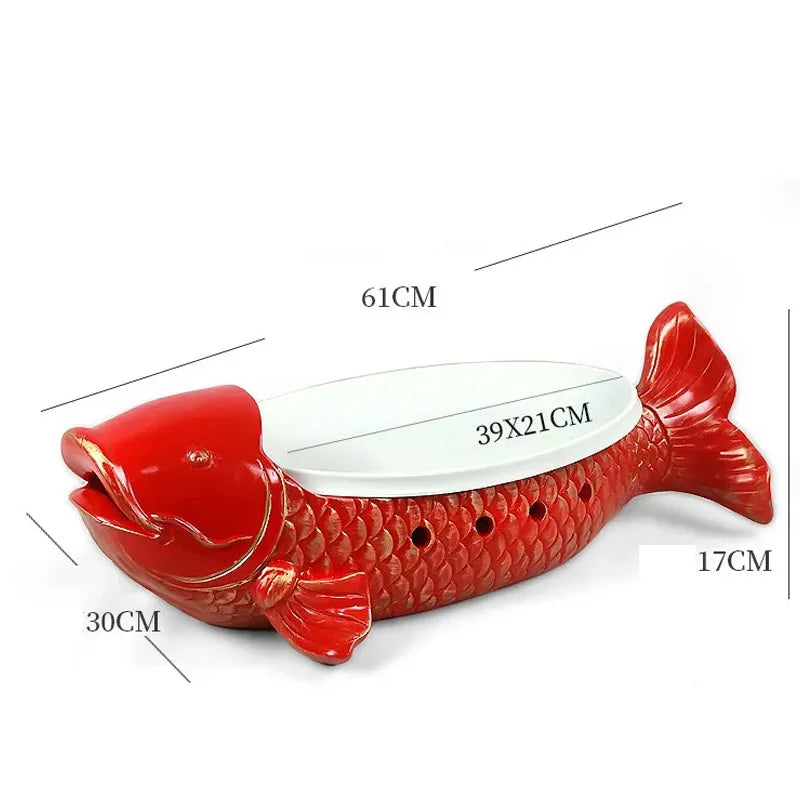 Kunstvolle Sushi-Platte – Keramik Rote Karpfen – Zuhause/Restaurant