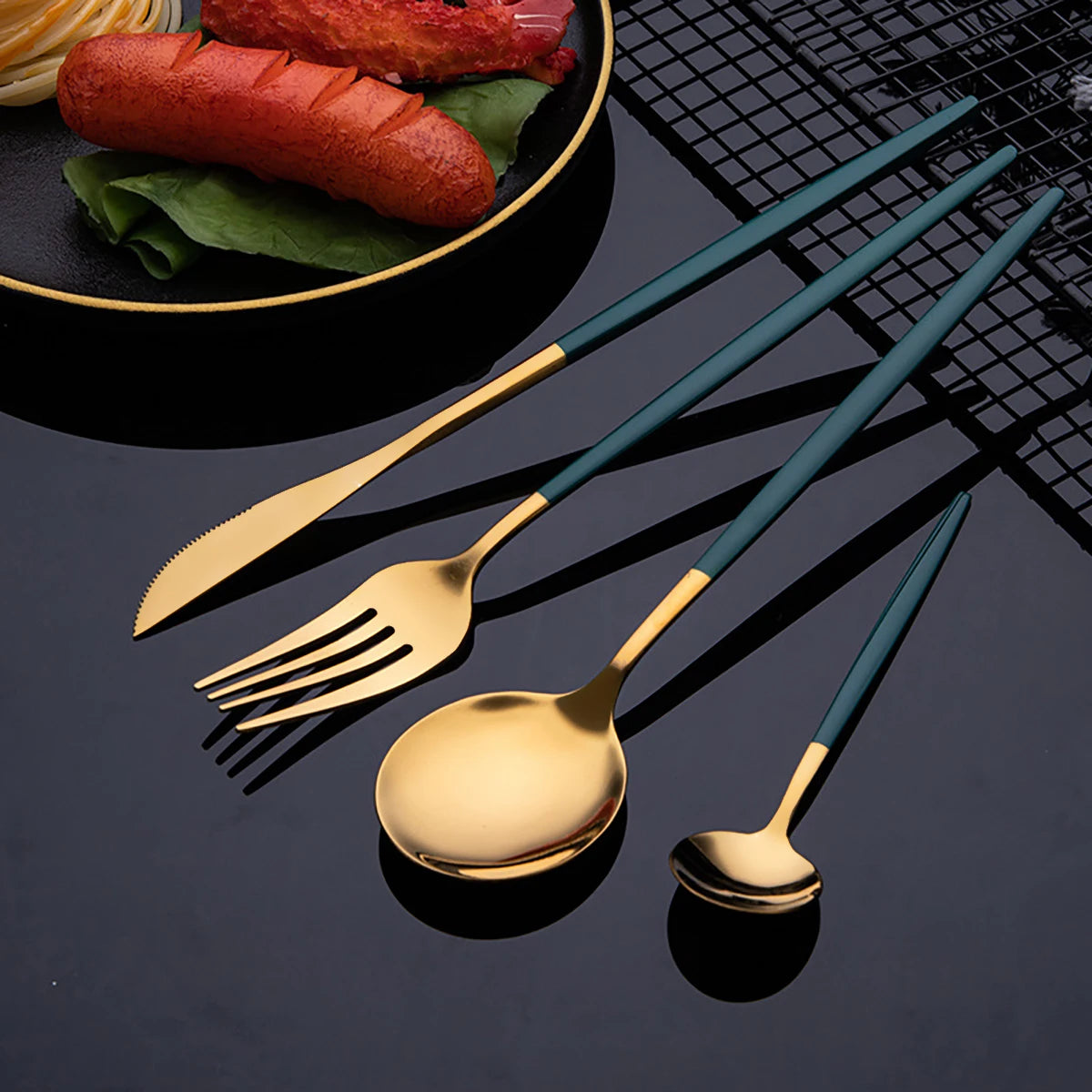 Gold Besteckset – Edelstahl – 24-teilig