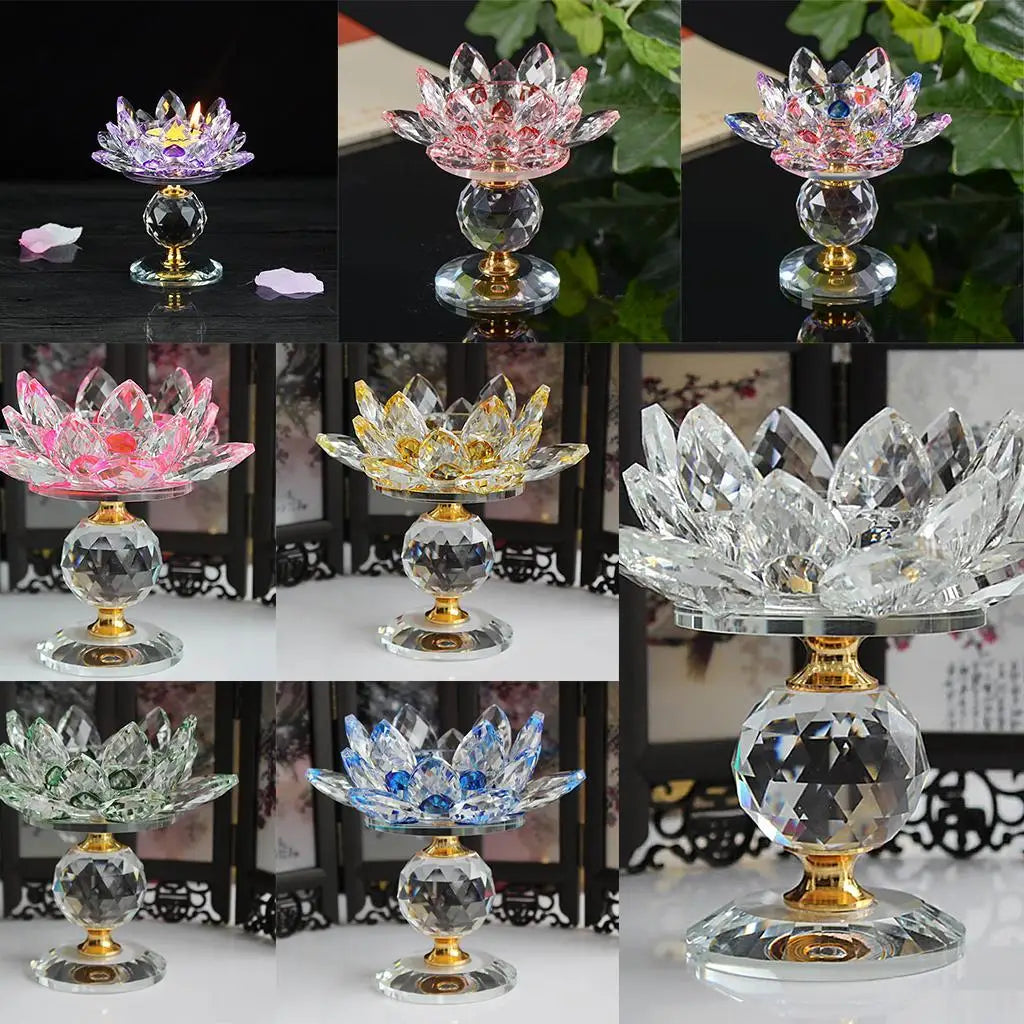 Kristall Lotus Kerzenhalter – Moderne Feng Shui Deko