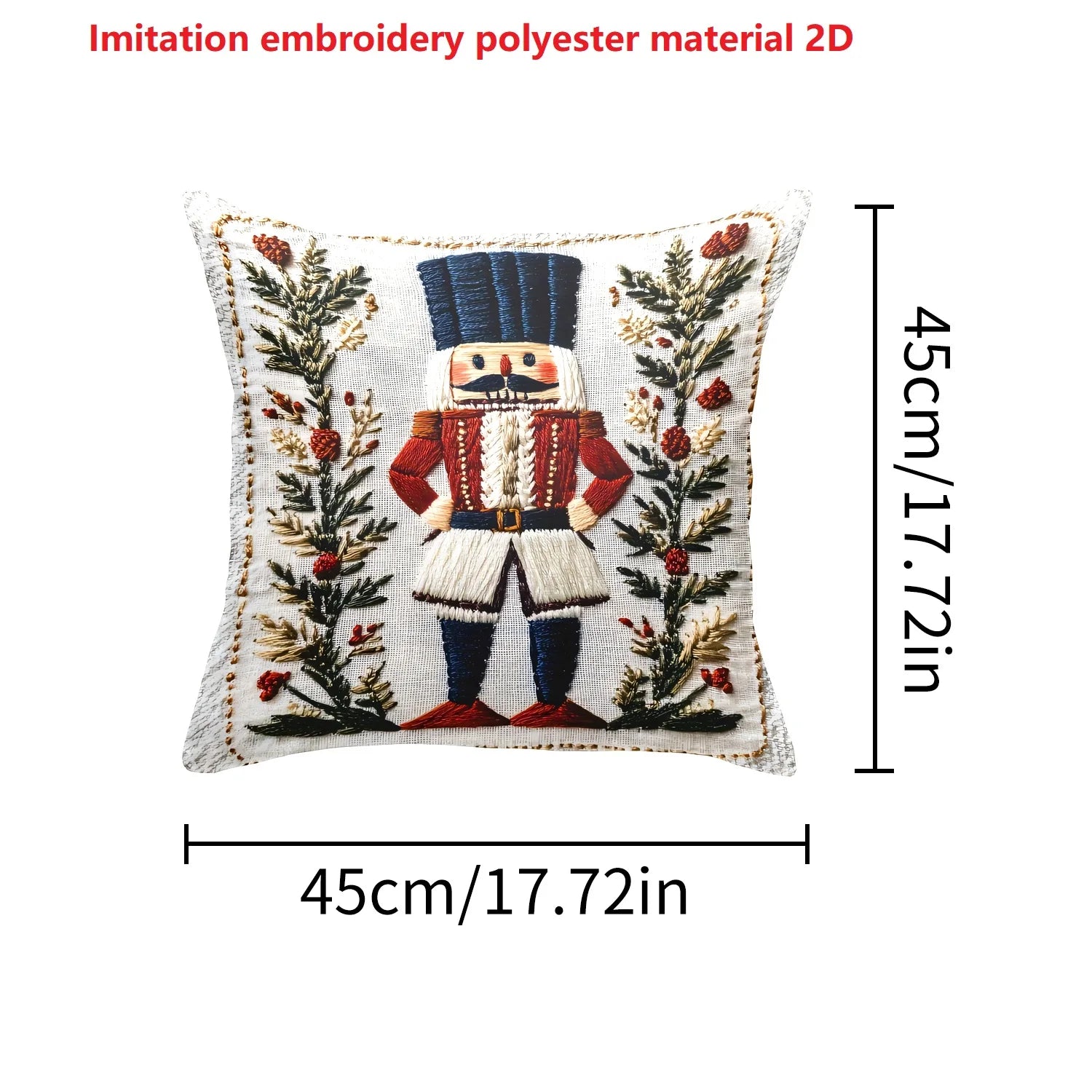 Weihnachtskissenbezug – Nussknackerdesign – 2025 Festdeko
