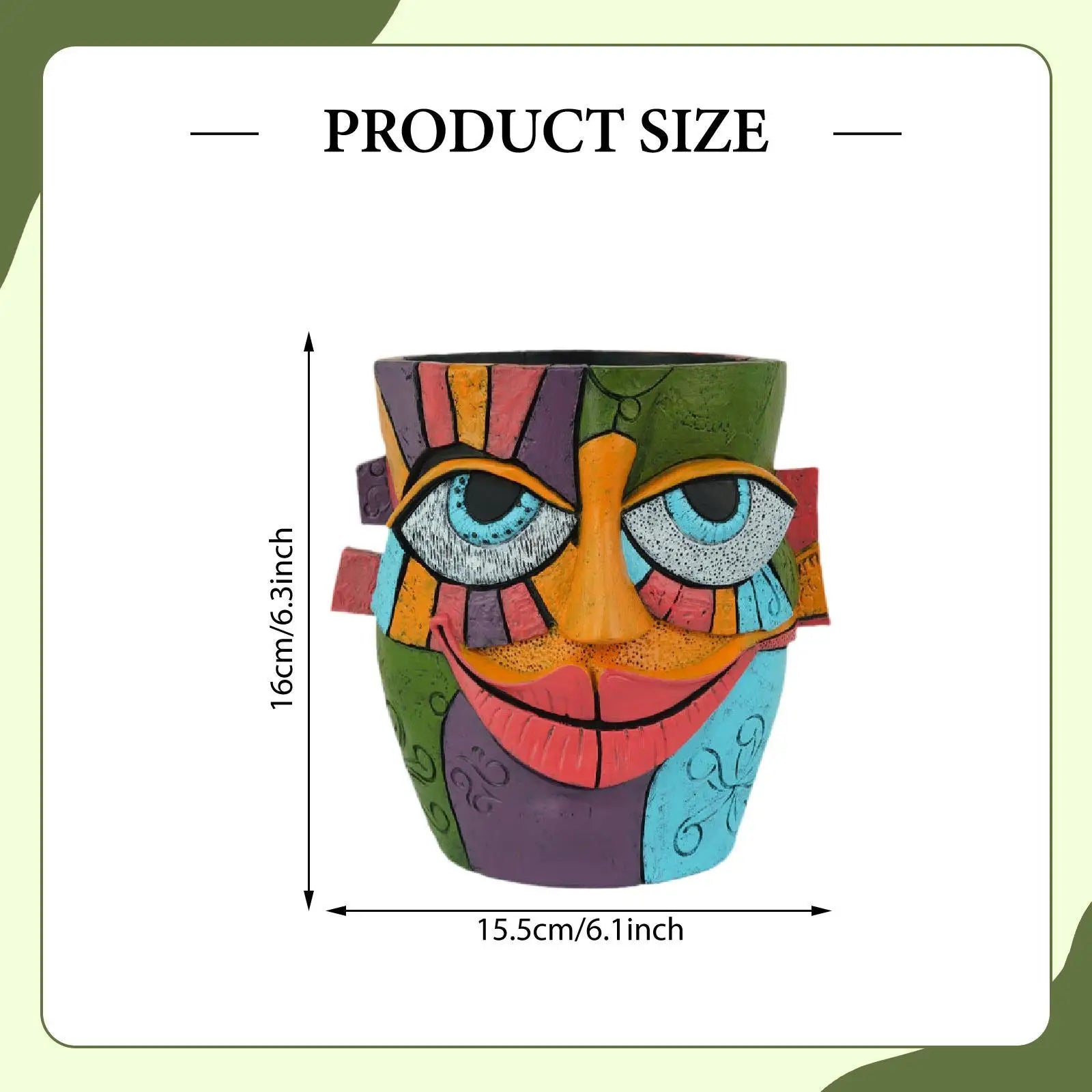 Gesichts-Blumentopf – Resin Kunst Design 15.5x16cm