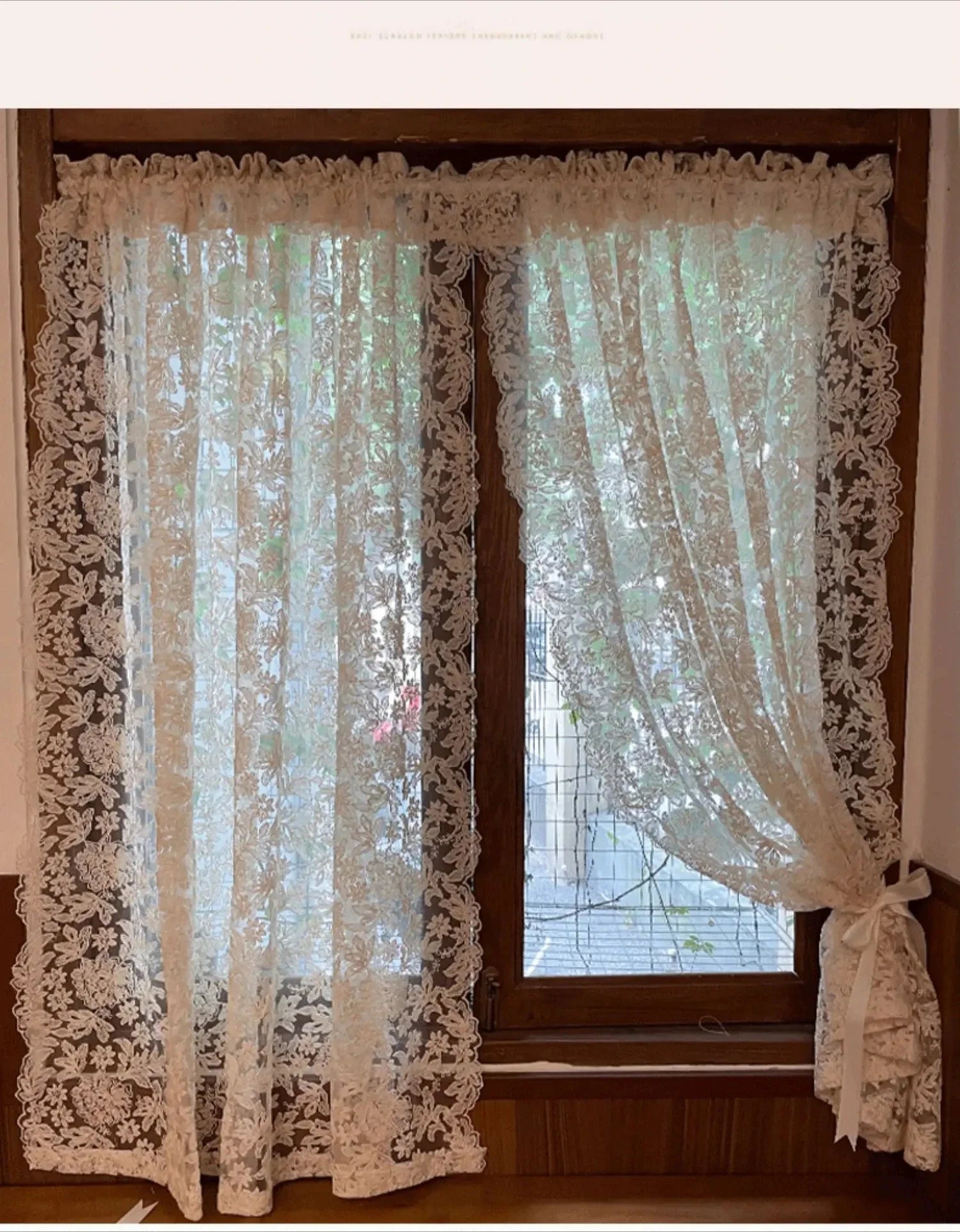 Gazevorhänge – Vintage Spitzen Design – Anpassbare Grösse