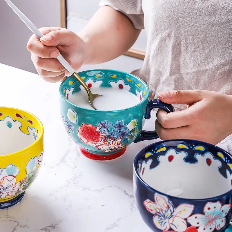 Keramik Kaffeetasse – Handbemalt, Chinesischer Stil