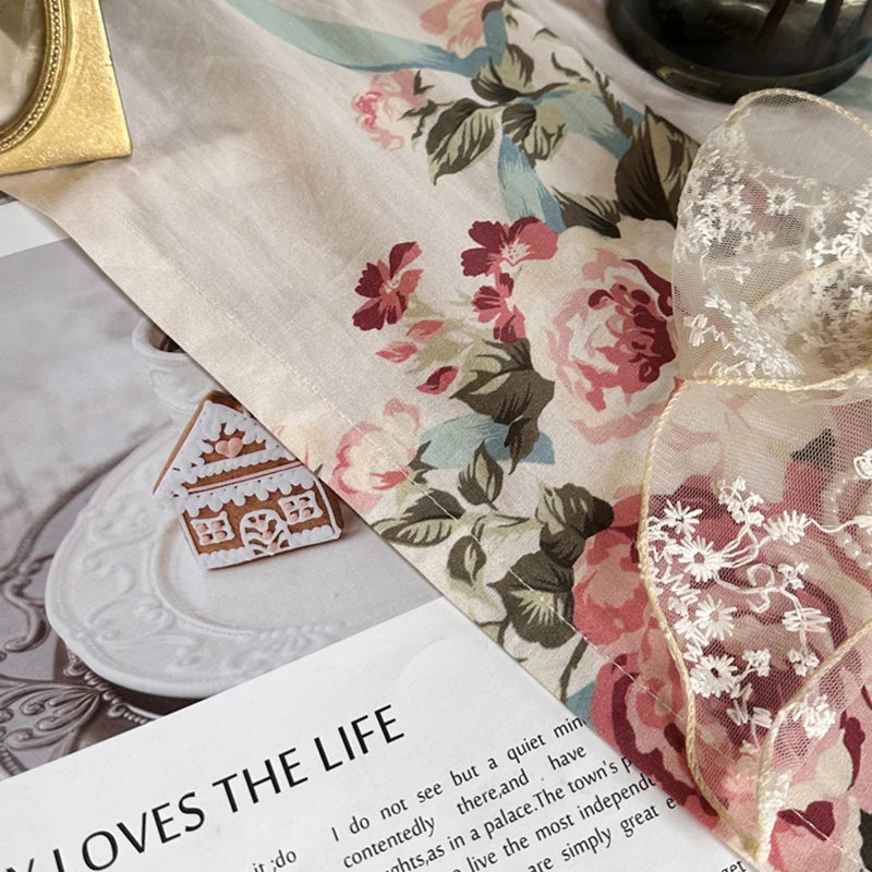 Blumenvorhänge – Romantisches Spitzendesign – 140x130cm Erkerfenster