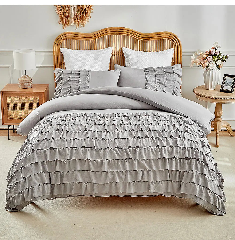 Bettwäsche-Set – Prinzessinnenstil Rüschen – Twin bis King