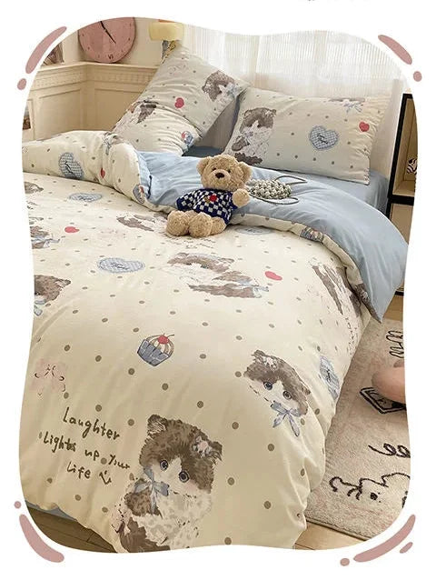 Blumen Bettwäsche Set – Cartoon Stil – Universalgrösse