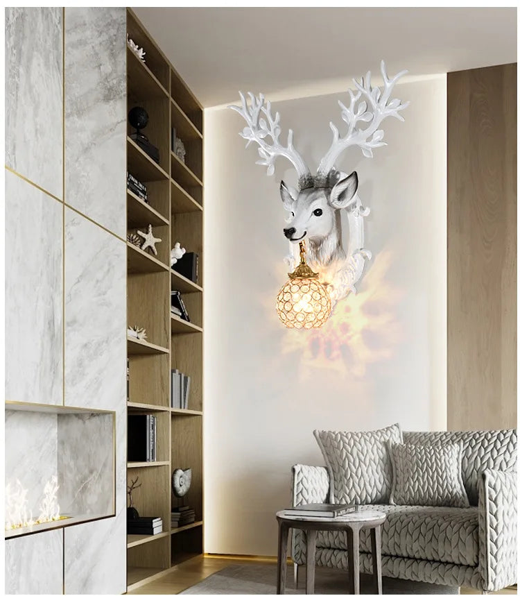 LED Wandlampe – Harz Hirsch Art Deco – Wohnzimmer