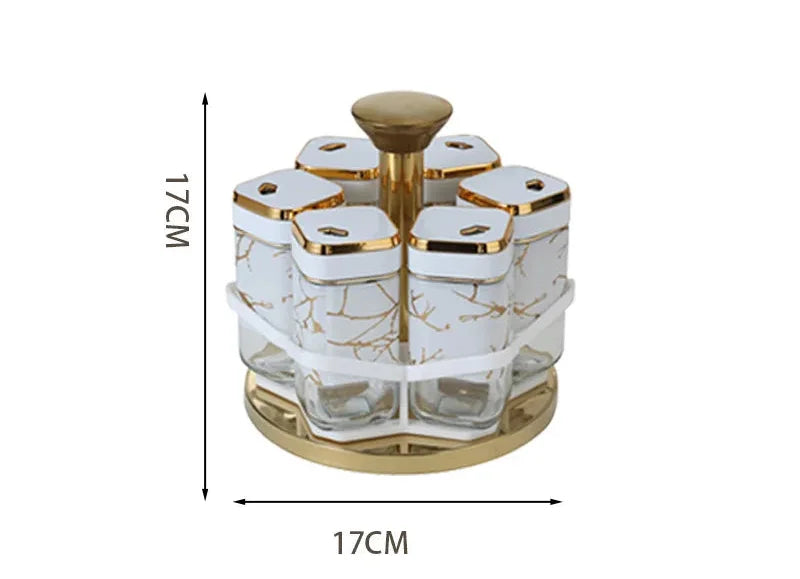 Nordic Gewürzglas Set – Keramik & Holz Design