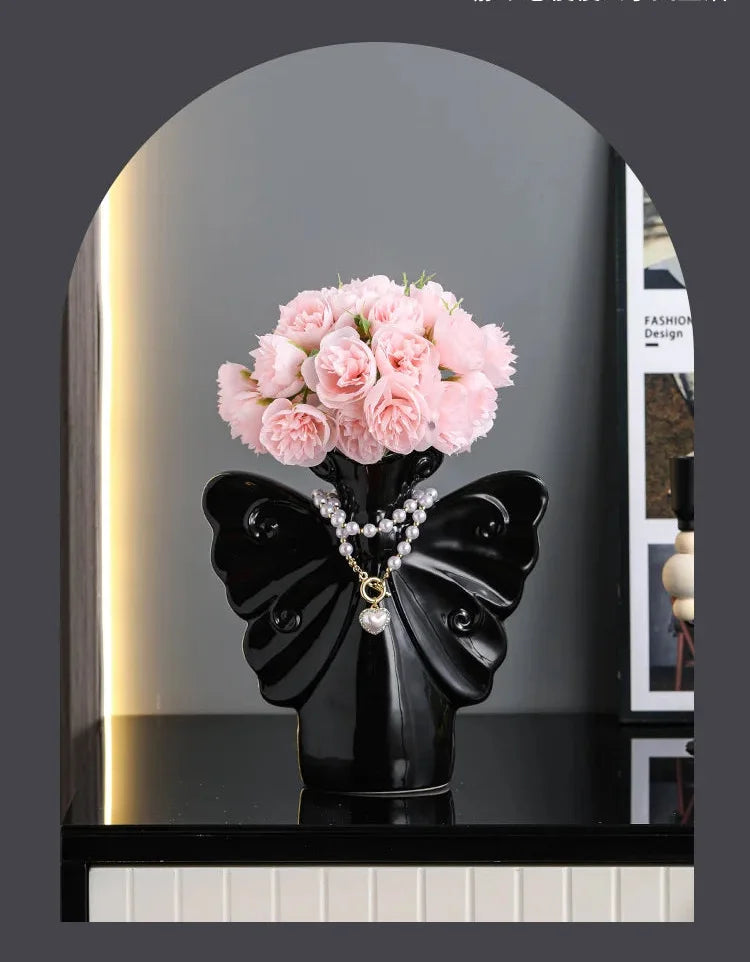 Keramik Schmetterlingsvase – Leichtes Luxusornament fürs Wohnzimmer