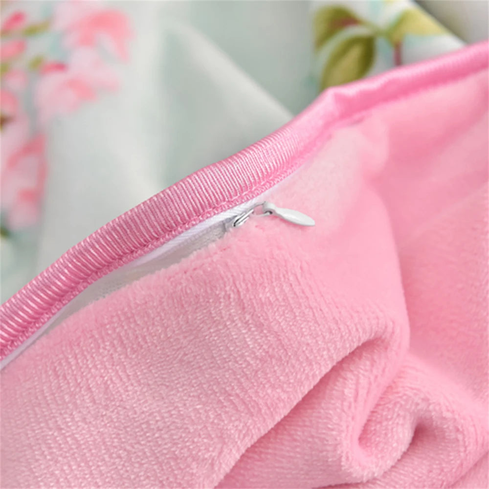 Gedrucktes Flanell-Bettwäscheset – Blumen Fleece – 220x240 cm
