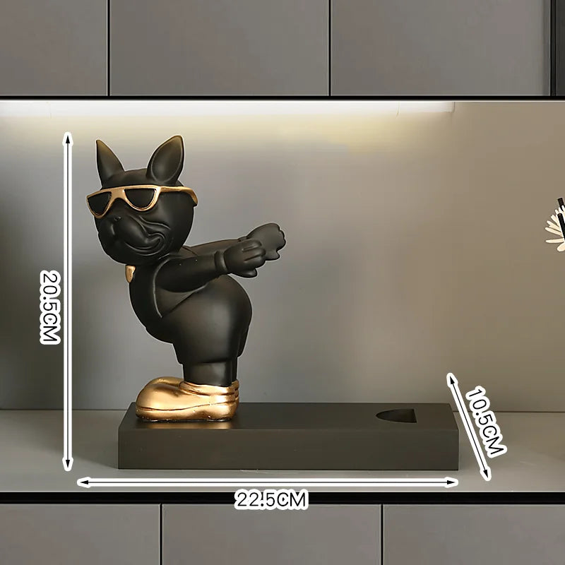 Französische Bulldogge Weinhalter – Harz Nordisch Tischdeko