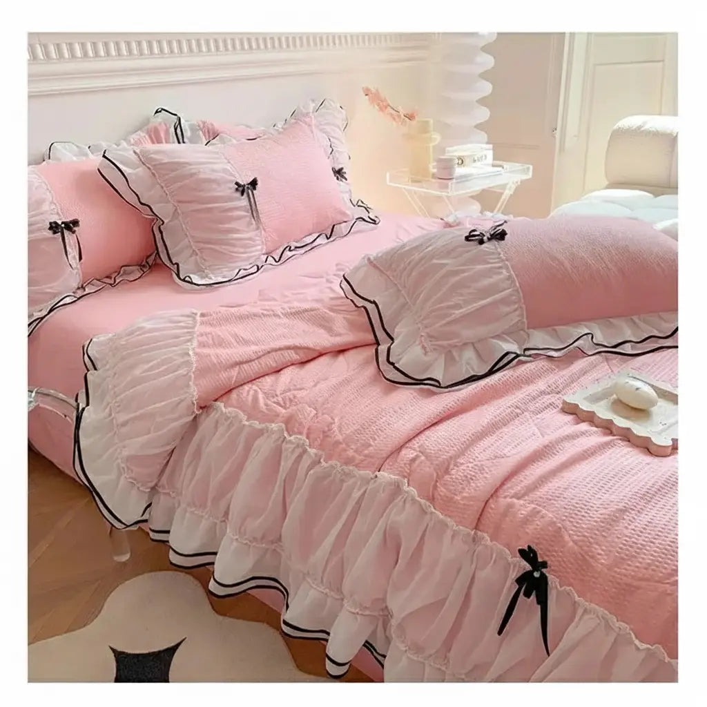 Sommersteppset – Spitze & Schleifendesign – 200x230cm