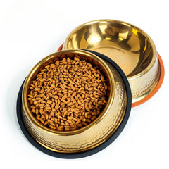 Goldbeschichteter Napf – Edelstahl Design – Grosses Volumen