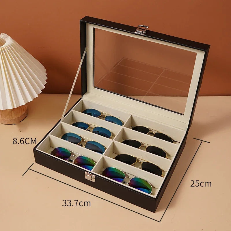 Sonnenbrillen Aufbewahrungsbox – Vintage Leder – 35x35x10cm