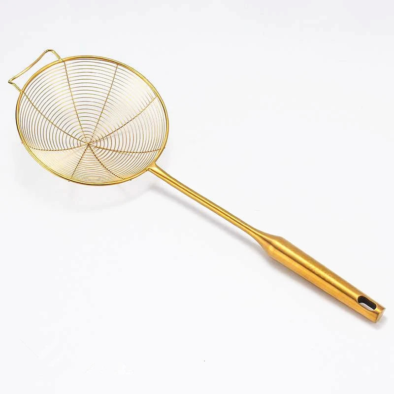 Edelstahl Schaumlöffel – Gold Design – 13-19.5cm Stiel