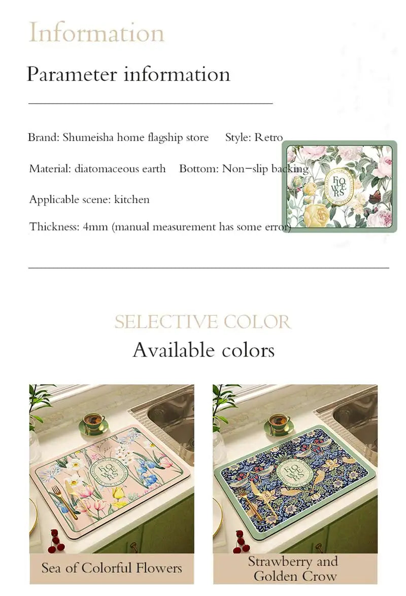 Schnell trocknende Matten – Diatom Mud Stil – 40x50 cm