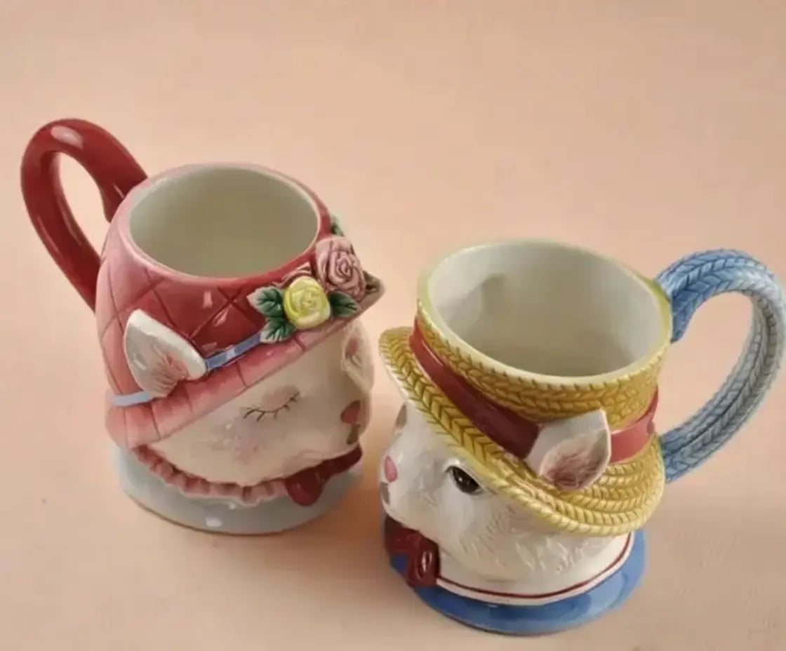 Katzenpaar Tassen – Porzellan Europäisch – Hochzeitsgeschenk Set