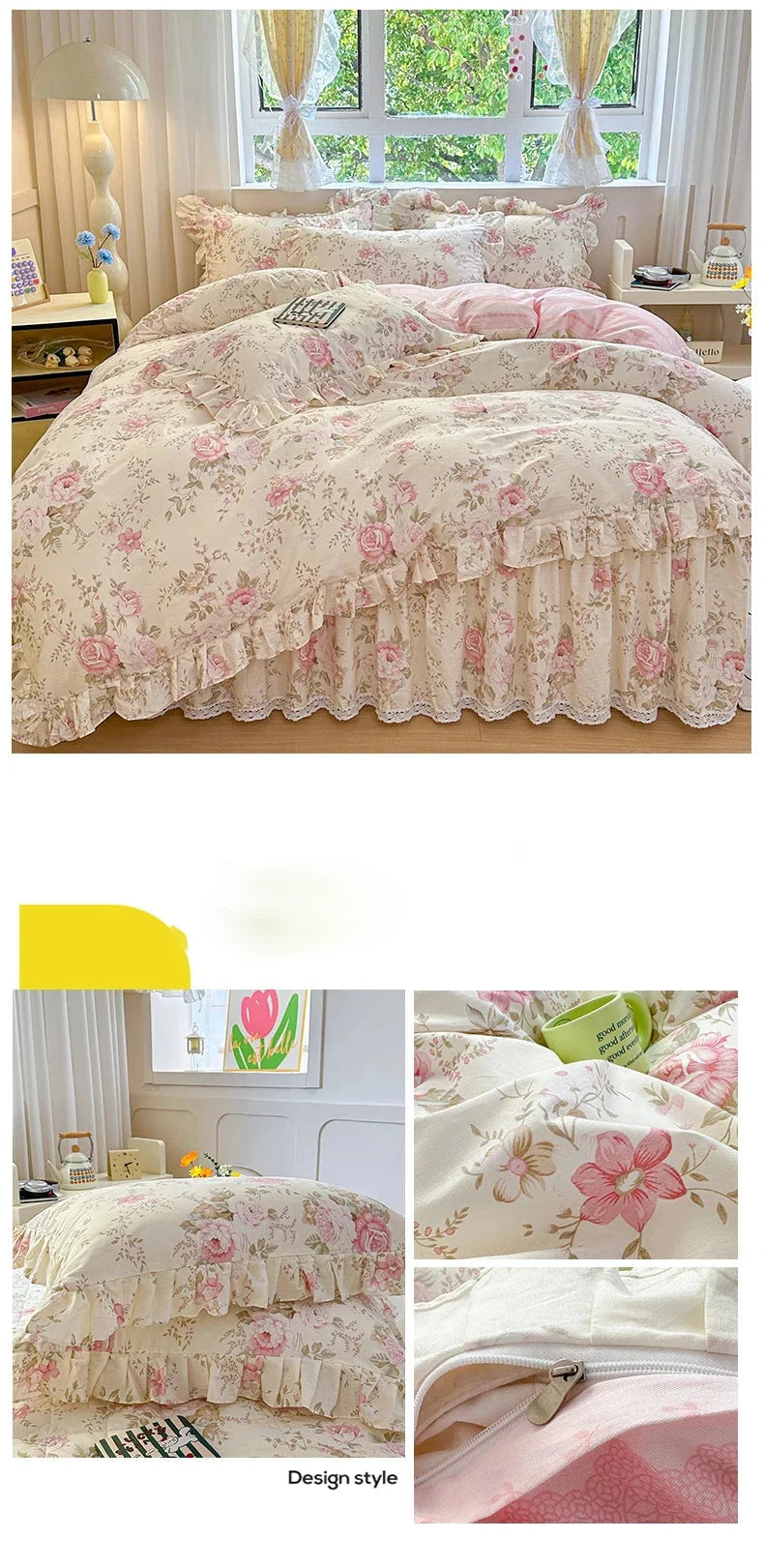 Baumwoll-Bettbezug – Koreanischer Stil Spitze – 150x200cm