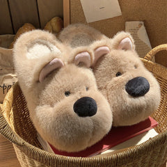 Fluffy Dog Hausschuhe – Kunstfell Cottage Stil – Für Drinnen