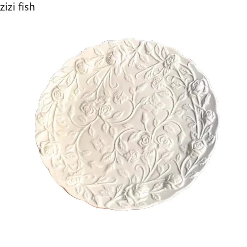 Keramikplatte – Florales Retro-Design – 8 Zoll