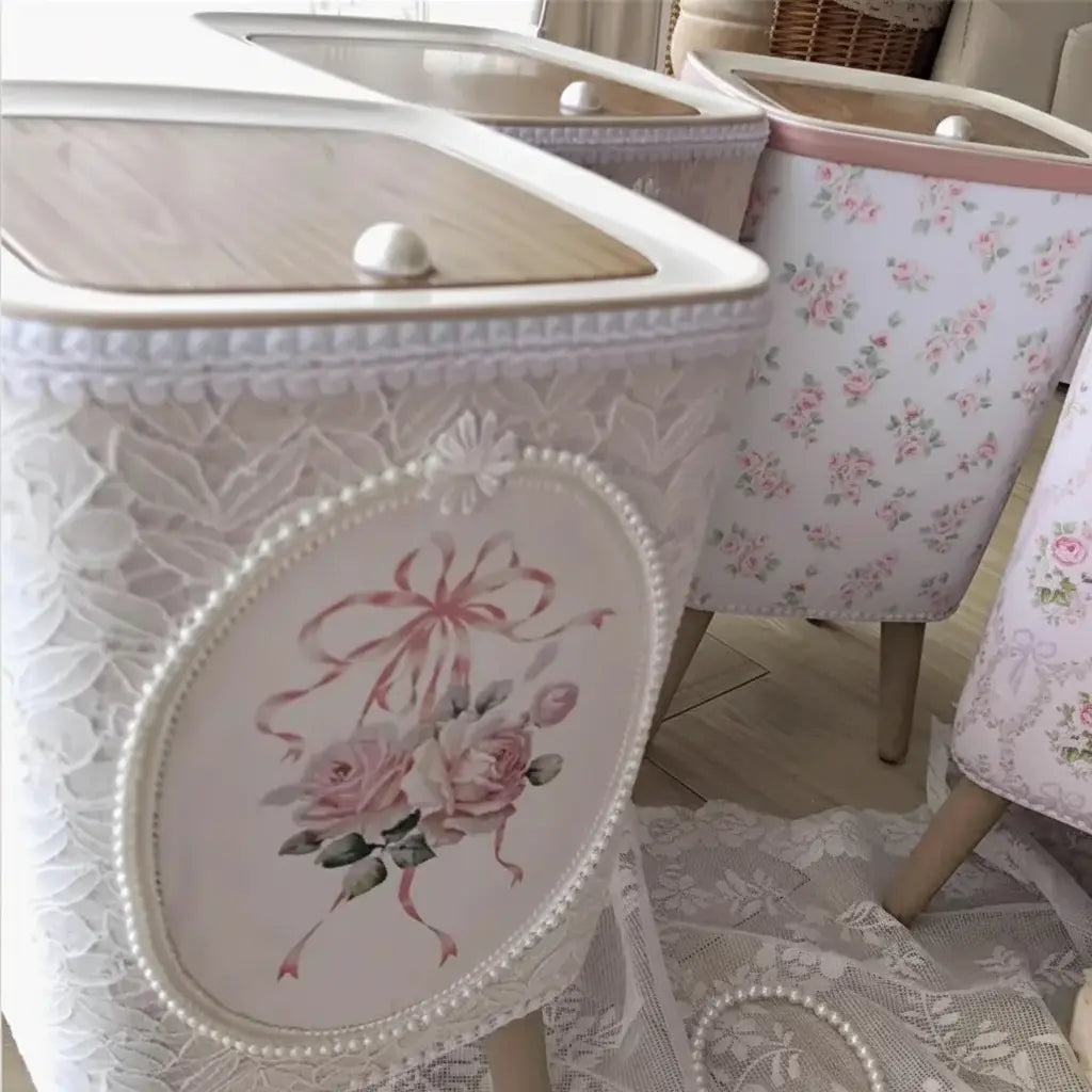 Retro-Spitzen-Mülleimer – Korean Leder – 22x22x35cm