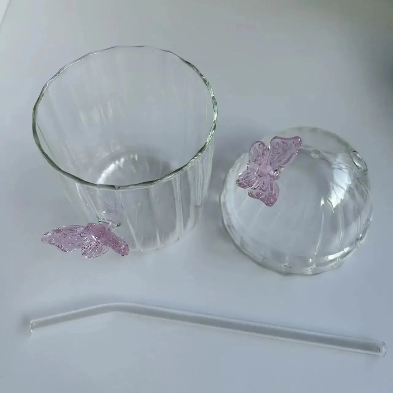 Glasbecher – Schmetterling Design – 400ML, Zuhause