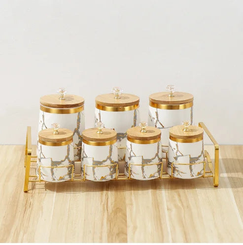 Keramik Aufbewahrungsgläser – Modern Marmor mit Deckel