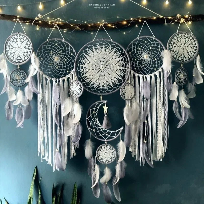 Boho Makramee Traumfänger Set – Textil Deko 5-teilig