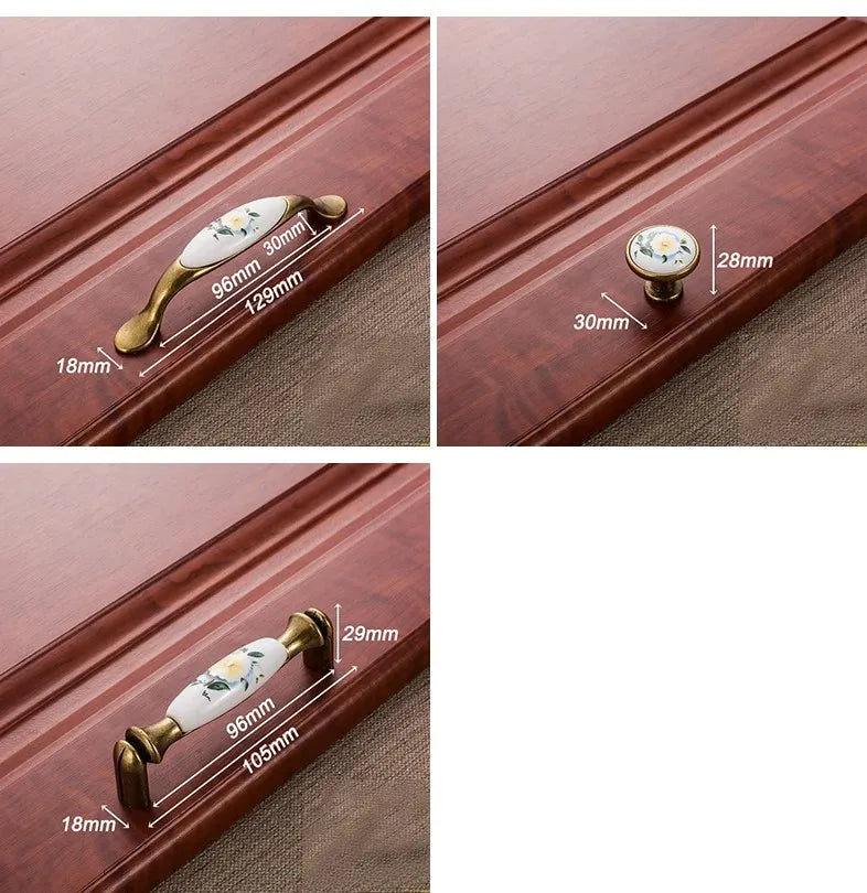 Keramik Schrankgriff – Vintage Design – 96mm