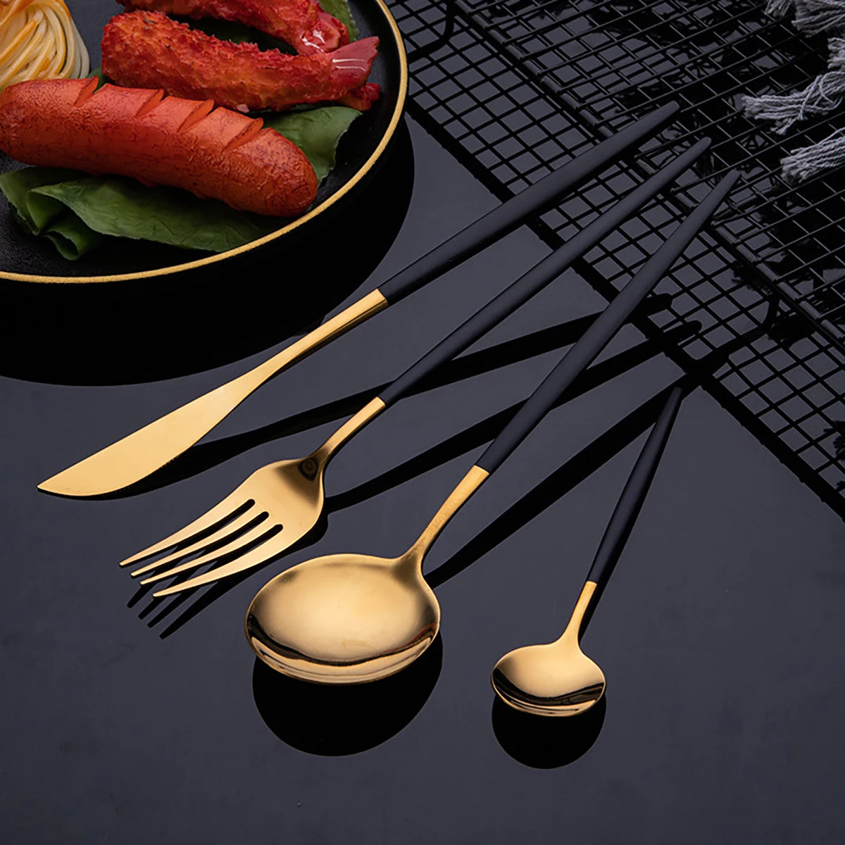 Gold Besteckset – Edelstahl – 24-teilig